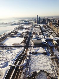 Aerial view of landscape against sky