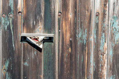 Full frame shot of old wooden door