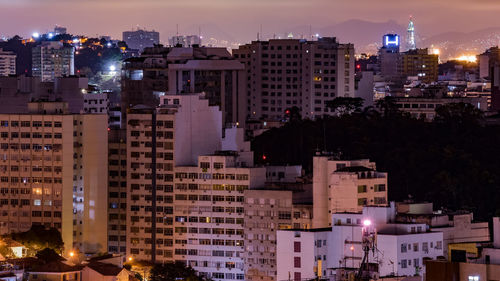 Long exposure urban night photography with buildings and lights of a brazilian city