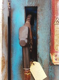 Close-up of open door
