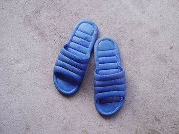 High angle view of shoes on floor