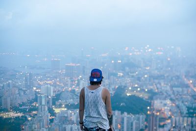 Woman standing in city