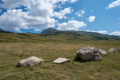 Scenic view of rocky mountains against sky