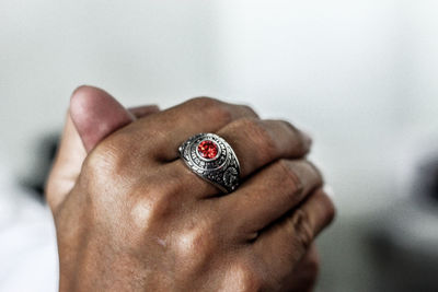 Close-up of hand holding ice cream