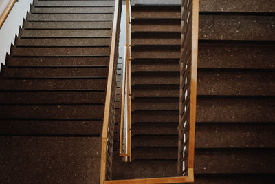 High angle view of spiral staircase