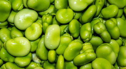 Full frame shot of green chili peppers