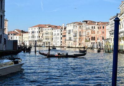 View of boats in canal