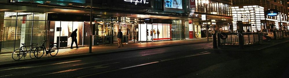 View of illuminated building at night