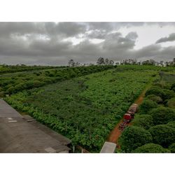 Scenic view of land against sky