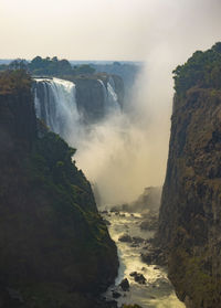 Scenic view of waterfall