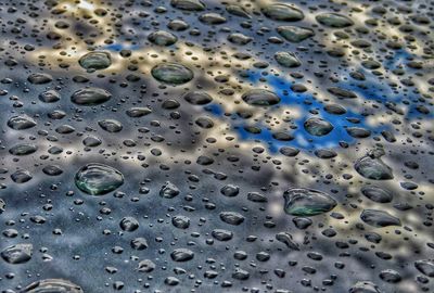 Full frame shot of wet glass