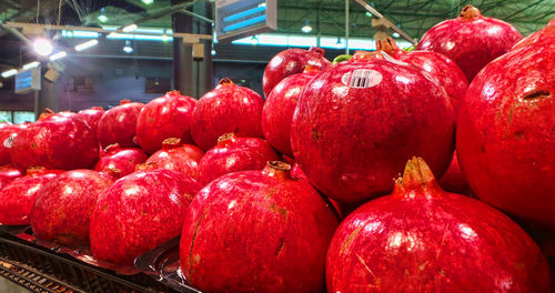 Close-up of red fruits for sale in market