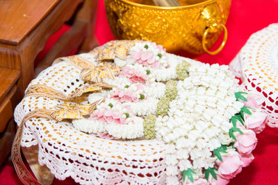Close-up of various flowers in container