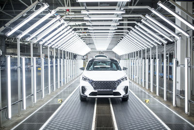 Modern automatized car production in a factory