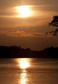 Scenic view of sunset over sea