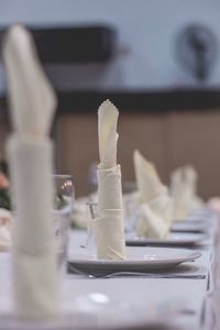 Close-up of ice cream in plate on table