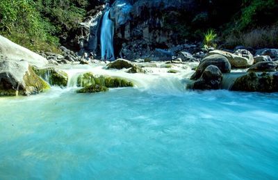 Scenic view of waterfall