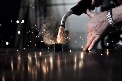 Man welding metal