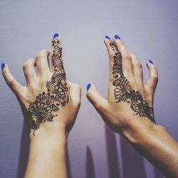 Close-up of woman hand with tattoo