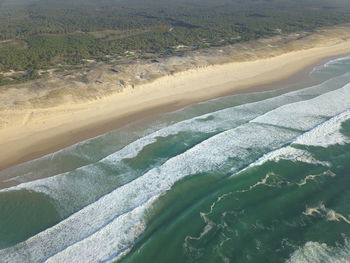 High angle view of river flowing through land