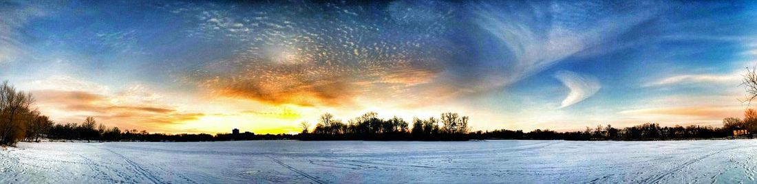 Scenic view of snow covered landscape