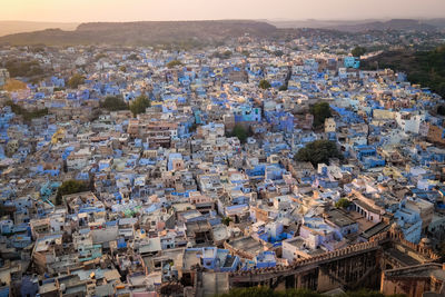 High angle view of cityscape