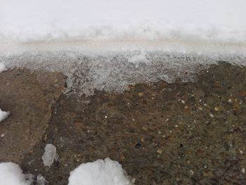 Scenic view of sea shore during winter