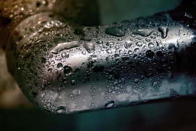 Close-up of water drops on glass