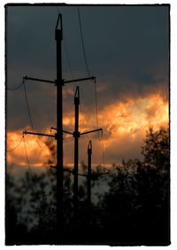 Low angle view of silhouette trees against sky