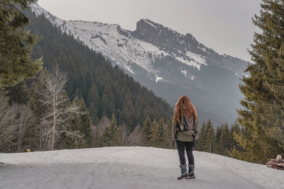 Girl lost in the mountains.