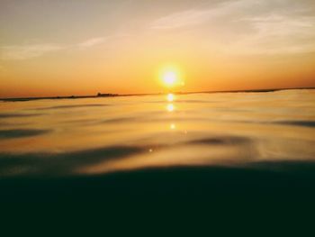 Scenic view of sea at sunset