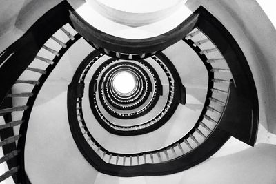 High angle view of spiral stairs