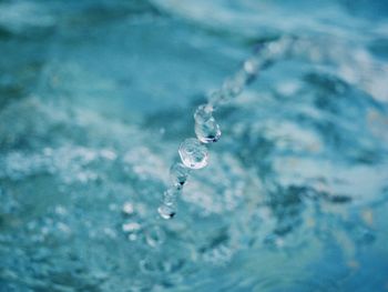 Close-up of water drops on ice