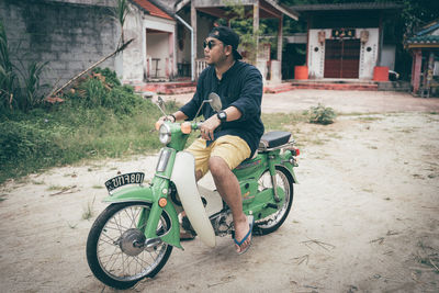 Man riding bicycle