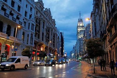 City street with buildings in background