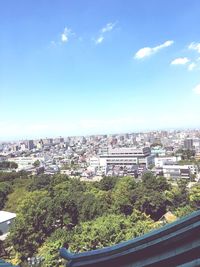 High angle shot of cityscape