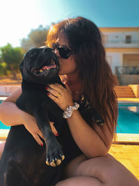 Young woman with dog