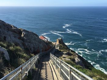 High angle view of sea against sky