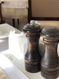 Close-up of coffee served on table in restaurant