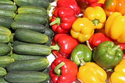 Full frame shot of various vegetables for sale in market