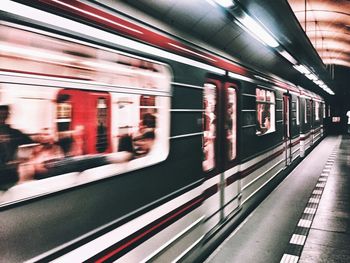 Train at railroad station platform