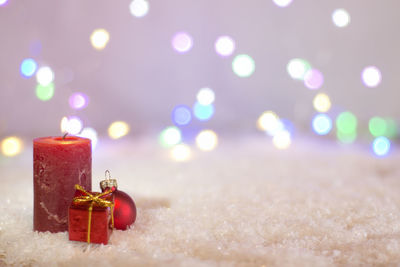 Close-up of illuminated christmas lights