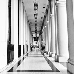 Narrow alley along built structures