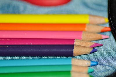 Close-up of colored pencils