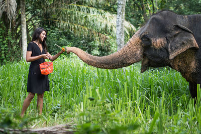 Full length of young woman on land
