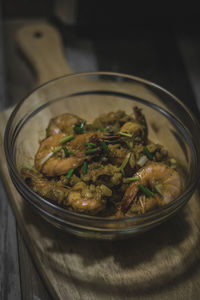 High angle view of food in bowl