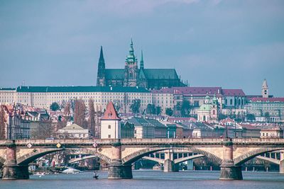 Bridge over river in city