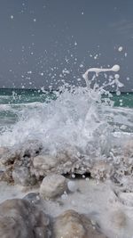 Water splashing on rocks