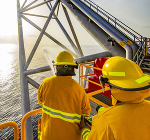 Offshore platform fire drill in the gulf of mexico