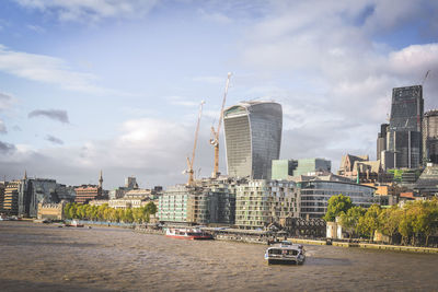 View of modern buildings against sky